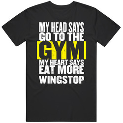 My Heart Says Eat More Wingstop Funny Food Gym Unisex Black T Shirt My Heart Says Eat More Wingstop Funny Food Gym Unisex Black T Shirt