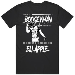 Boogeyman Goes To Sleep Checks For Eli Apple Football Fan Black Unisex Black T Shirt Boogeyman Goes To Sleep Checks For Eli Apple Football Fan Black Unisex Black T Shirt