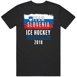 Team Flag Slovenia Ice Hockey Pyeongchang 2018 Olympic Unisex Black T Shirt