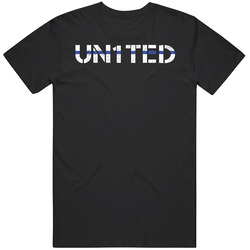 United As One Thin Blue Line Law Enforcement Appreciation Unisex Black T Shirt