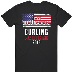 Team Flag United States Curling Pyeongchang 2018 Olympic Unisex Black T Shirt Team Flag United States Curling Pyeongchang 2018 Olympic Unisex Black T Shirt