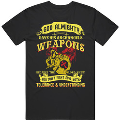 God Almighty Gave His Archangel Weapons Christian Veterans Military Fan Unisex Black T Shirt God Almighty Gave His Archangel Weapons Christian Veterans Military Fan Unisex Black T Shirt