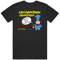 Schoolhouse Rock Conjunction Junction Unisex Black T Shirt Schoolhouse Rock Conjunction Junction Unisex Black T Shirt