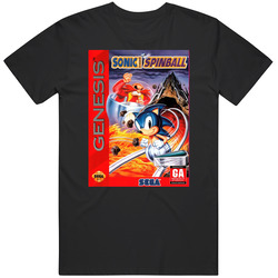Sonic Spinball Sega Genesis Fan Cover Unisex Black T Shirt Sonic Spinball Sega Genesis Fan Cover Unisex Black T Shirt