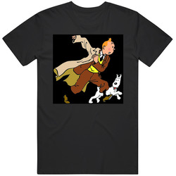 Tintin Et Milou Aventures Unisex Black T Shirt Tintin Et Milou Aventures Unisex Black T Shirt