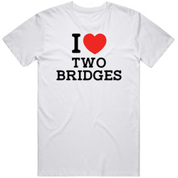 I Love Two Bridges Usa Unisex White T Shirt I Love Two Bridges Usa Unisex White T Shirt