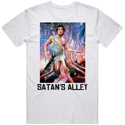Staying Alive Satan's Alley Unisex White T Shirt Staying Alive Satan's Alley Unisex White T Shirt