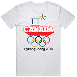 Canada Winter Olympics Pyeongchang 2018 3d Text Unisex White T Shirt Canada Winter Olympics Pyeongchang 2018 3d Text Unisex White T Shirt