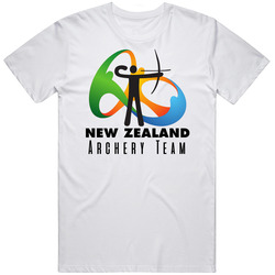 New Zealand Archery Team Rio 2016 Olympic Event Logo Unisex White T Shirt New Zealand Archery Team Rio 2016 Olympic Event Logo Unisex White T Shirt