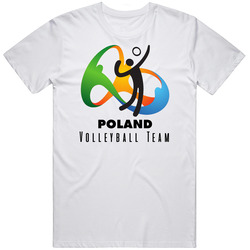 Poland Volleyball Team Rio 2016 Olympic Event Logo Unisex White T Shirt