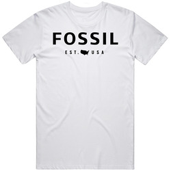 Fossil Group Inc Nasdaq Company Logo Employee Fan Unisex White T Shirt Fossil Group Inc Nasdaq Company Logo Employee Fan Unisex White T Shirt