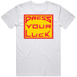 Press Your Luck Retro 80s Tv Show Logo Fan Unisex White T Shirt Press Your Luck Retro 80s Tv Show Logo Fan Unisex White T Shirt