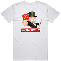 Mcdonald's Monopoly Board Game Fast Food Fan Unisex White T Shirt Mcdonald's Monopoly Board Game Fast Food Fan Unisex White T Shirt