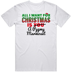 All I Want For Christmas Is A Pygmy Marmoset Funny Cute Holiday Gift Unisex White T Shirt All I Want For Christmas Is A Pygmy Marmoset Funny Cute Holiday Gift Unisex White T Shirt