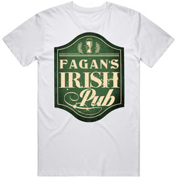 Fagan Irish Pub St Patricks Day Beer Party Custom Name Unisex White T Shirt