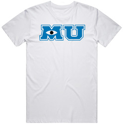 Monsters University Mu Fictional University Movie Lovers Unisex White T Shirt Monsters University Mu Fictional University Movie Lovers Unisex White T Shirt