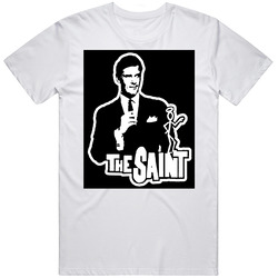 The Saint Roger Moore British JOE Unisex White T Shirt The Saint Roger Moore British JOE Unisex White T Shirt