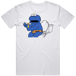 Cookie Monster Cartoon Funny Unisex White T Shirt Cookie Monster Cartoon Funny Unisex White T Shirt