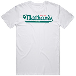 Nathan's Famous Inc Nasdaq Company Logo Employee Fan Unisex White T Shirt Nathan's Famous Inc Nasdaq Company Logo Employee Fan Unisex White T Shirt