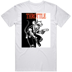 Throttle Biker Mice From Mars Retro Cartoon Unisex White T Shirt Throttle Biker Mice From Mars Retro Cartoon Unisex White T Shirt