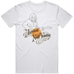 Neil Young Harvest Album Coutry Music Unisex White T Shirt Neil Young Harvest Album Coutry Music Unisex White T Shirt