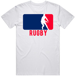 Rugby Silhouette Fun Major League Sports Parody Unisex White T Shirt Rugby Silhouette Fun Major League Sports Parody Unisex White T Shirt