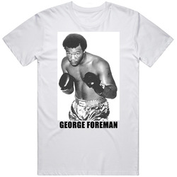 George Foreman Boxing Unisex White T Shirt George Foreman Boxing Unisex White T Shirt