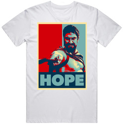 Gerard Butler 300 Movie Hope Unisex White T Shirt Gerard Butler 300 Movie Hope Unisex White T Shirt