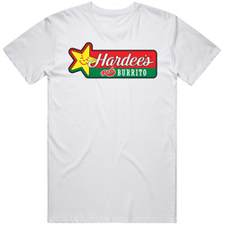 Hardees Red Burrito Mexican Grill Fast Food Restaurant Logo Unisex White T Shirt Hardees Red Burrito Mexican Grill Fast Food Restaurant Logo Unisex White T Shirt
