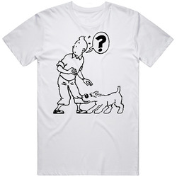 Adventures Of Tin Tin Cartoon Classic Unisex White T Shirt Adventures Of Tin Tin Cartoon Classic Unisex White T Shirt