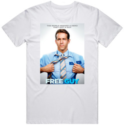 The Free Guy Ryan Reynolds Movie Unisex White T Shirt The Free Guy Ryan Reynolds Movie Unisex White T Shirt
