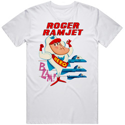 Roger Ramjet Vintage Cartoon Unisex White T Shirt Roger Ramjet Vintage Cartoon Unisex White T Shirt