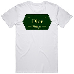 Dior Vintage Label Name Unisex White T Shirt
