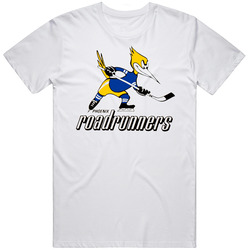 Phoenix Roadrunners World Hockey Association Retro Team Logo Unisex White T Shirt Phoenix Roadrunners World Hockey Association Retro Team Logo Unisex White T Shirt