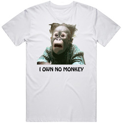 Daily Show Own No Monkey Funny Unisex White T Shirt