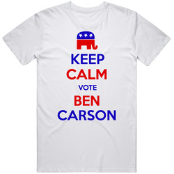 Keep Calm Vote For Ben Carson Republican President Unisex White T Shirt Keep Calm Vote For Ben Carson Republican President Unisex White T Shirt