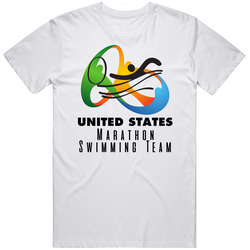 United States Marathon Swimming Team Rio 2016 Olympic Event Logo Unisex White T Shirt United States Marathon Swimming Team Rio 2016 Olympic Event Logo Unisex White T Shirt
