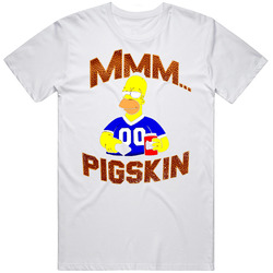 Homer Simpson Football Pigskin Beer Remote Unisex White T Shirt