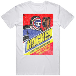Topps Pro Hockey Vintage Gum Cards Stickers Unisex White T Shirt Topps Pro Hockey Vintage Gum Cards Stickers Unisex White T Shirt