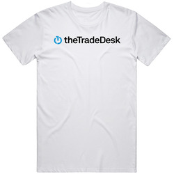 The Trade Desk Inc Nasdaq Company Logo Employee Fan Unisex White T Shirt The Trade Desk Inc Nasdaq Company Logo Employee Fan Unisex White T Shirt