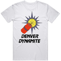 Denver Dynamite Arena Football League Team Sports Fan Logo Unisex White T Shirt Denver Dynamite Arena Football League Team Sports Fan Logo Unisex White T Shirt
