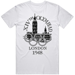 London 1948 Summer Olympics Unisex White T Shirt London 1948 Summer Olympics Unisex White T Shirt