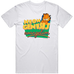 Neon Genesis Evangelion Garfield Parody Gift Unisex White T Shirt Neon Genesis Evangelion Garfield Parody Gift Unisex White T Shirt