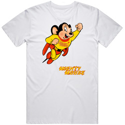 Mighty House Retro Cartoon Character Unisex White T Shirt