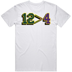 12 Is Greater Than 4 Rodgers Favre Unisex White T Shirt 12 Is Greater Than 4 Rodgers Favre Unisex White T Shirt