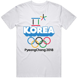 Korea Winter Olympics Pyeongchang 2018 3d Text Unisex White T Shirt Korea Winter Olympics Pyeongchang 2018 3d Text Unisex White T Shirt