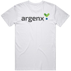 Argenx Se Nasdaq Company Logo Employee Fan Unisex White T Shirt Argenx Se Nasdaq Company Logo Employee Fan Unisex White T Shirt