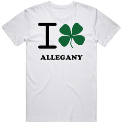 Allegany Cattaraugus County New York State I Love Heart Clover Unisex White T Shirt Allegany Cattaraugus County New York State I Love Heart Clover Unisex White T Shirt