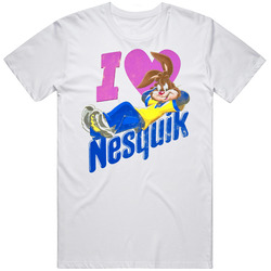 I Heart Nesquik Chocolate Mix Milk Bunny Unisex White T Shirt
