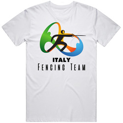 Italy Fencing Team Rio 2016 Olympic Event Logo Unisex White T Shirt Italy Fencing Team Rio 2016 Olympic Event Logo Unisex White T Shirt